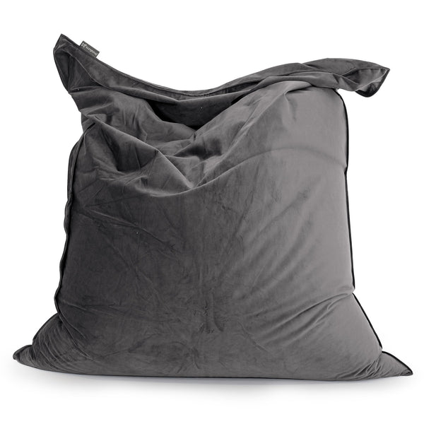 Pouf Fauteuil Design - Côtelé Gris Acier 01