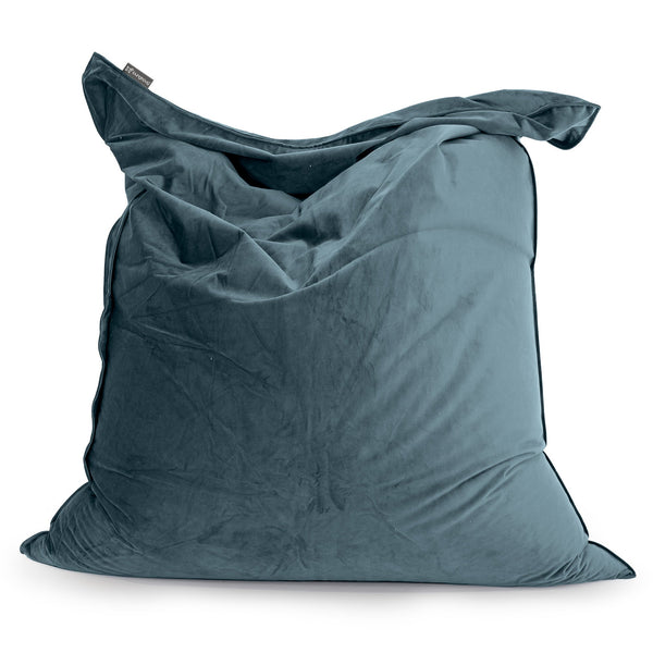 Pouf Fauteuil Design - Côtelé Gris Acier 01
