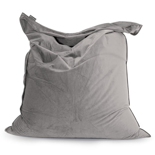 Pouf Fauteuil Design - Côtelé Gris Acier 01