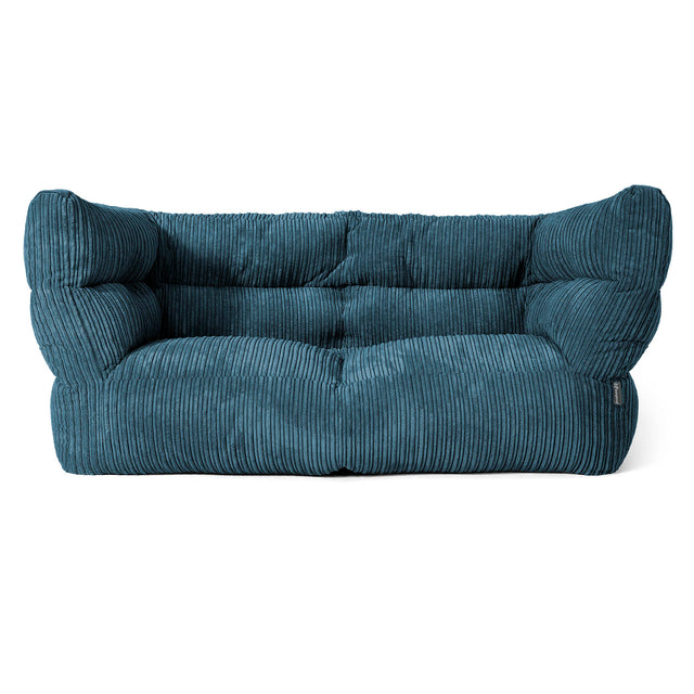 Canapé Pouf Louis 2 places - Côtelé Bleu Marine 01