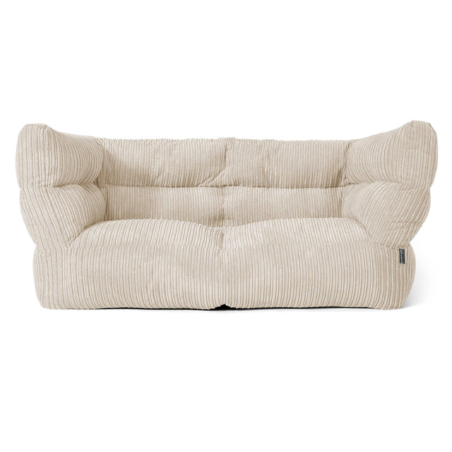 Canapé Pouf Louis 2 places - Côtelé Crème 01