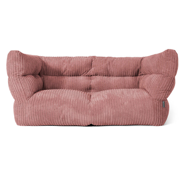 Canapé Pouf Louis 2 places - Côtelé Pêche 01