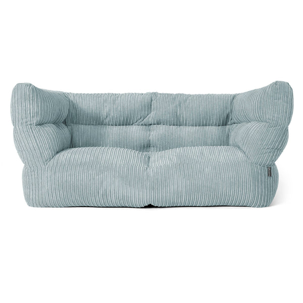 Canapé Pouf Louis 2 places - Côtelé Vert Menthe 01
