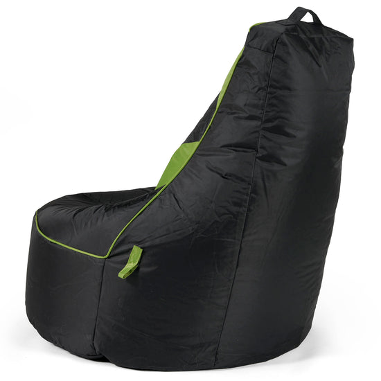 Fauteuil Gaming Pouf Matelassé - Noir / Vert 03