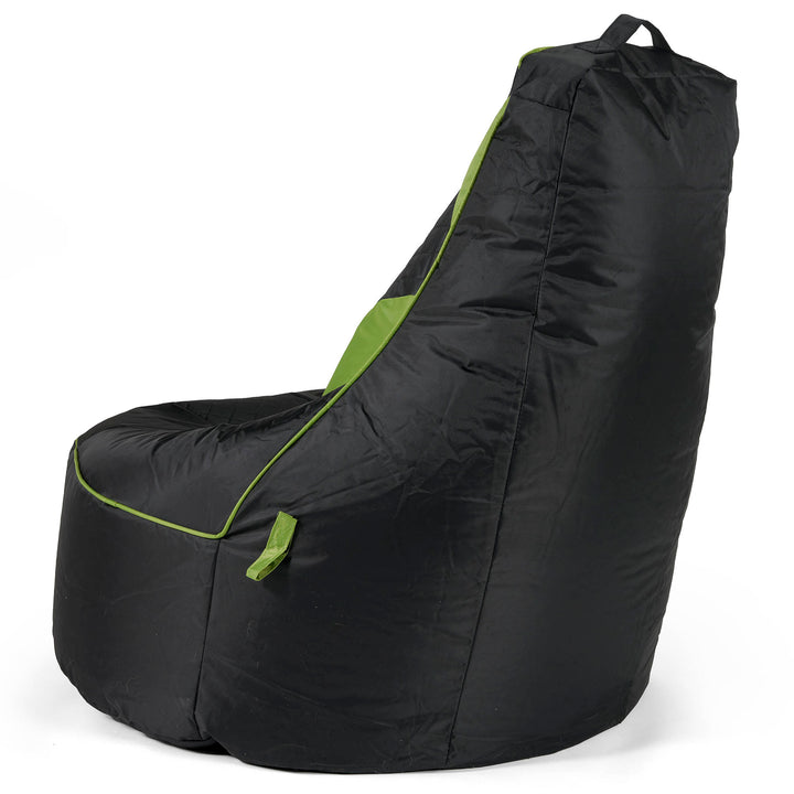 Fauteuil Gaming Pouf Matelassé - Noir / Vert 03