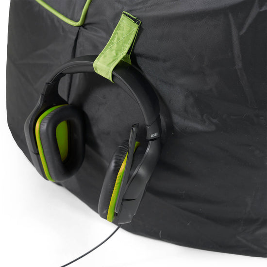 Fauteuil Gaming Pouf Matelassé - Noir / Vert 04