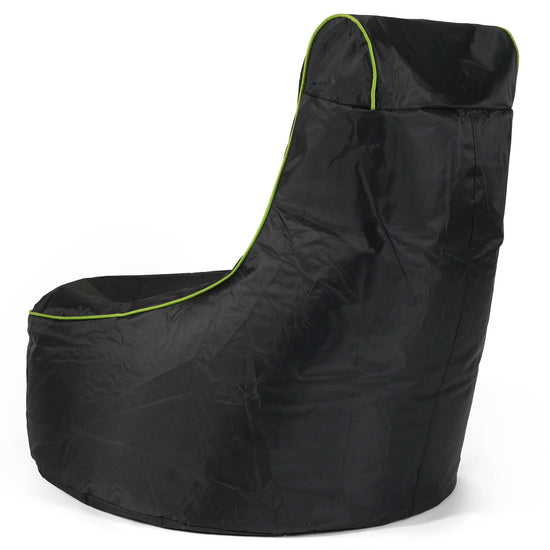 Fauteuil Gaming Pouf Style Siège Auto - Noir / Vert 06