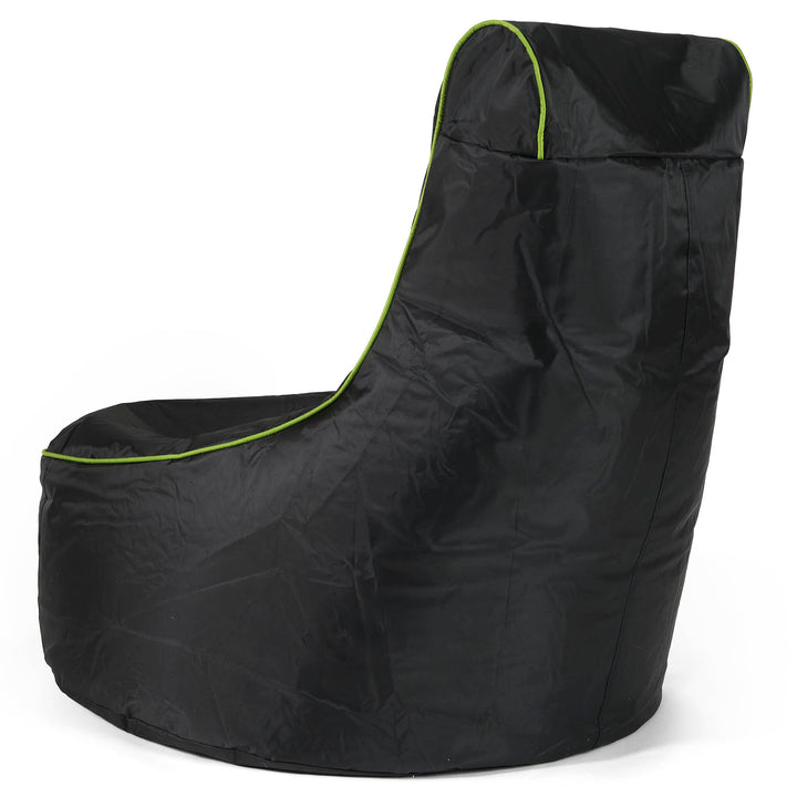 Fauteuil Gaming Pouf Style Siège Auto - Noir / Vert 06