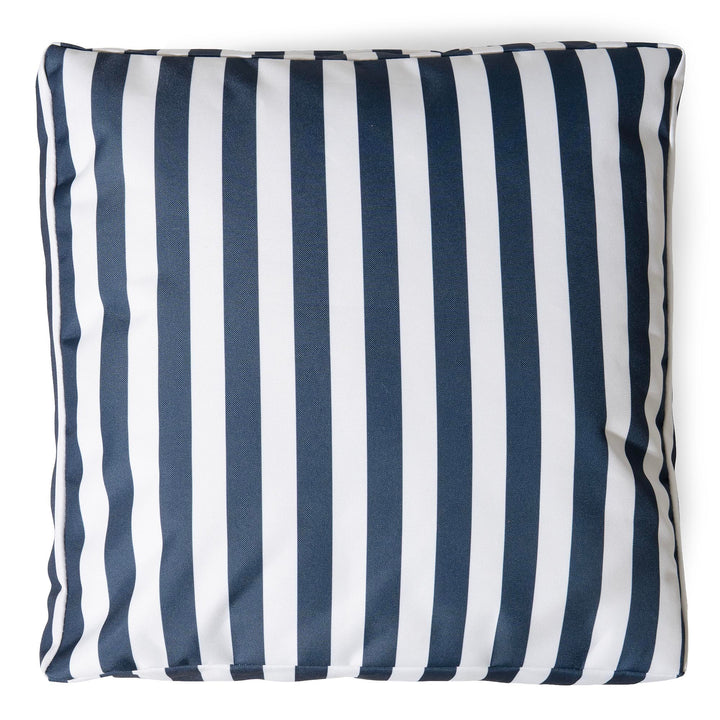 Grand Coussin de Sol Extérieur - Rayures Bleu Marine 02