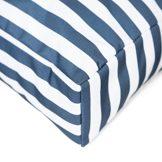 Grand Coussin de Sol Extérieur - Rayures Bleu Marine 03