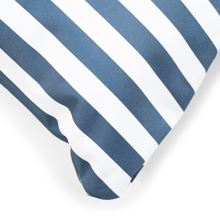 Housse de Coussin Extérieur 47 x 47cm - Rayures Bleu Marine 02