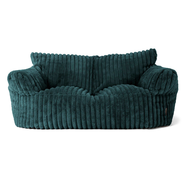 Joséphine Canapé Pouf - Velours Côtelé Ultra Pelucheux Bleu Canard 01