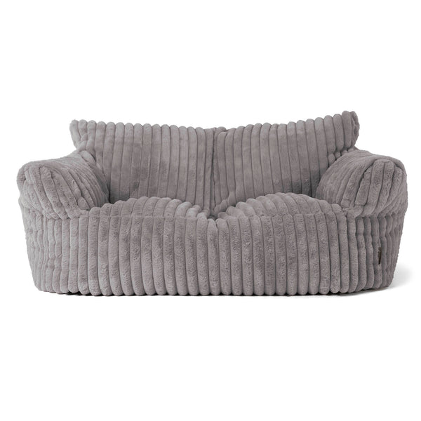 Joséphine Canapé Pouf - Velours Côtelé Ultra Pelucheux Gris 01