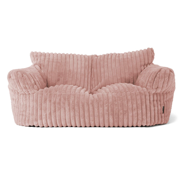 Joséphine Canapé Pouf - Velours Côtelé Ultra Pelucheux Rose Pastel 01