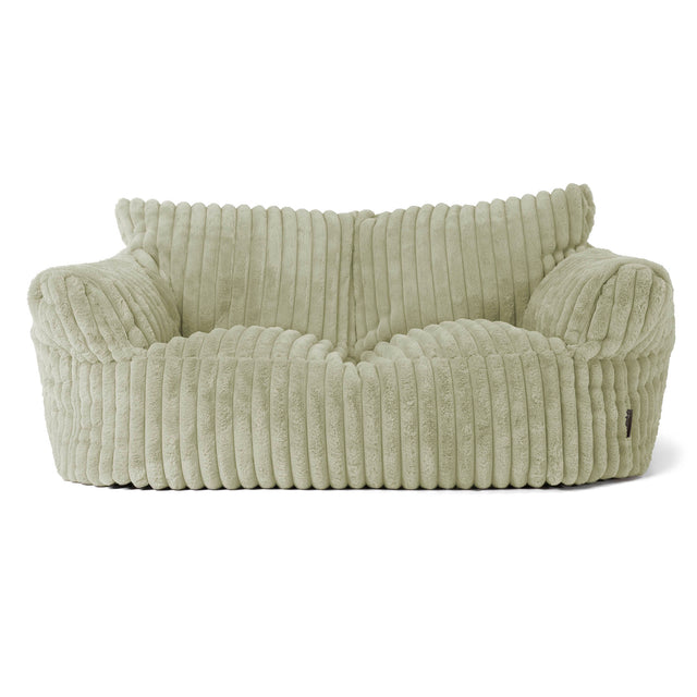 Joséphine Canapé Pouf - Velours Côtelé Ultra Pelucheux Vert Sauge 01