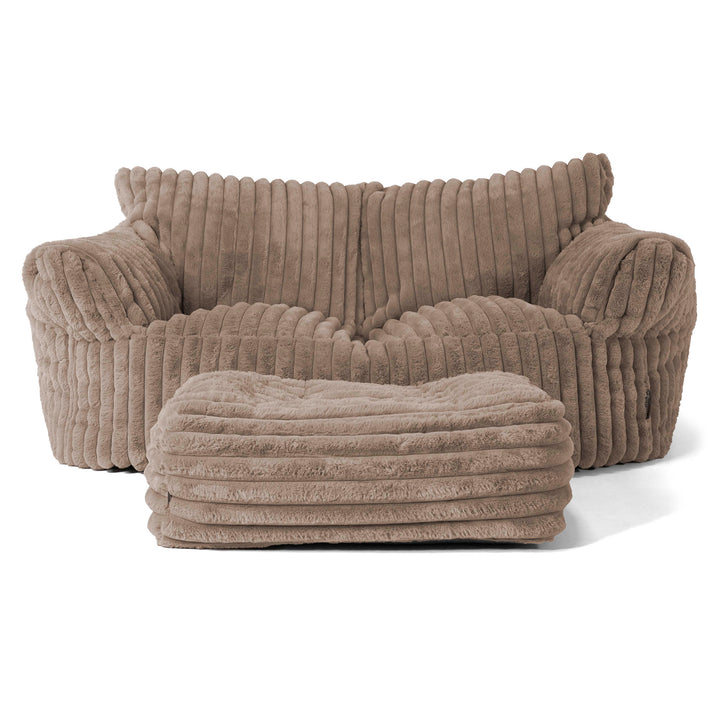 Joséphine Canapé Pouf - Velours Côtelé Ultra Pelucheux Vison 02
