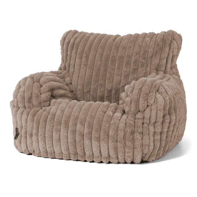 Joséphine Pouf Fauteuil Design - Velours Côtelé Ultra Pelucheux Vison 01