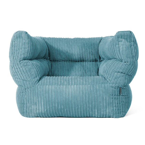 Louis Pouf Fauteuil Design - Côtelé Mer Égée 01