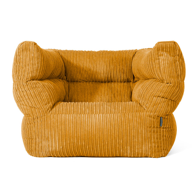 Louis Pouf Fauteuil Design - Côtelé Miel doré 01