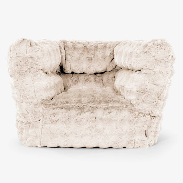 Louis Pouf Fauteuil Design Housse de Remplacement - Fausse Fourrure à Bulles 01