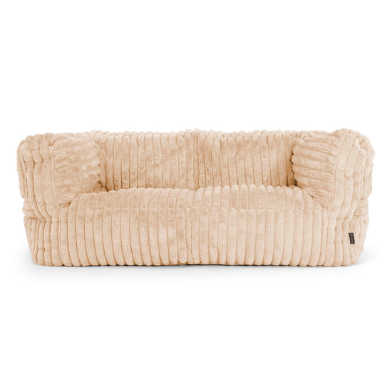 Canapé Pouf Albert 2 places - Velours Côtelé Ultra Pelucheux Pêche 01