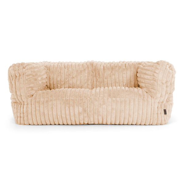 Canapé Pouf Albert 2 places - Velours Côtelé Ultra Pelucheux Pêche 01