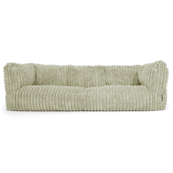 Canapé Pouf Albert 3 places - Velours Côtelé Ultra Pelucheux Vert Sauge 01