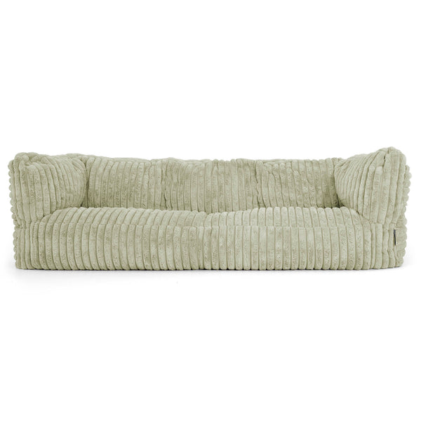 Canapé Pouf Albert 3 places - Velours Côtelé Ultra Pelucheux Vert Sauge 01