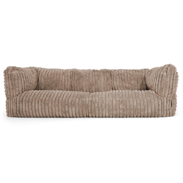 Canapé Pouf Albert 3 places - Velours Côtelé Ultra Pelucheux Vison 01