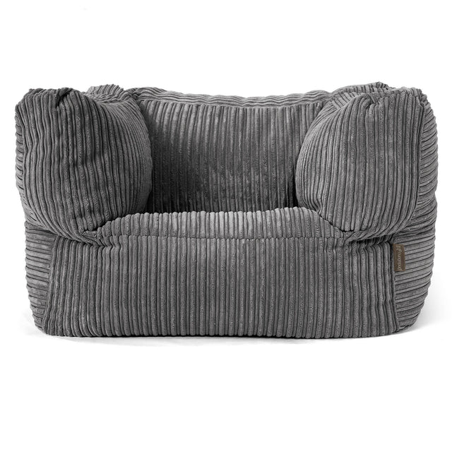 Albert Pouf Fauteuil Design - Côtelé Gris Ardoise 01