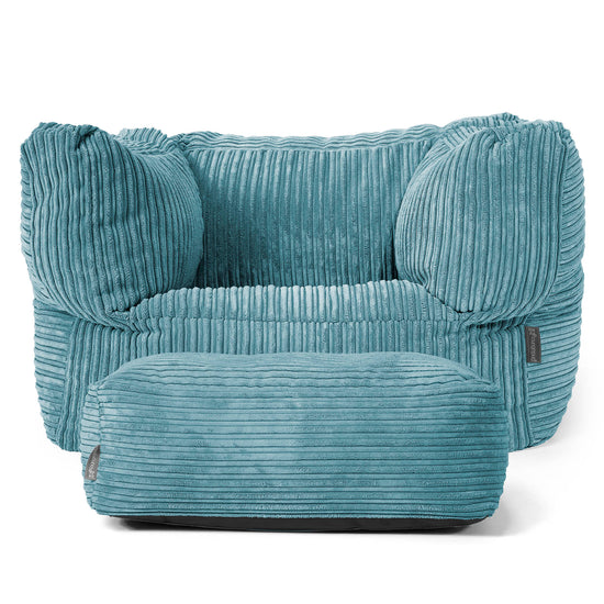 Albert Pouf Fauteuil Design - Côtelé Mer Égéé 02