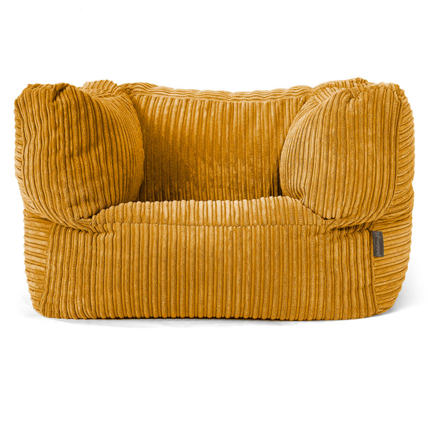 Albert Pouf Fauteuil Design - Côtelé Miel doré 01