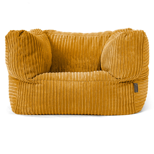Albert Pouf Fauteuil Design - Côtelé Miel doré 01