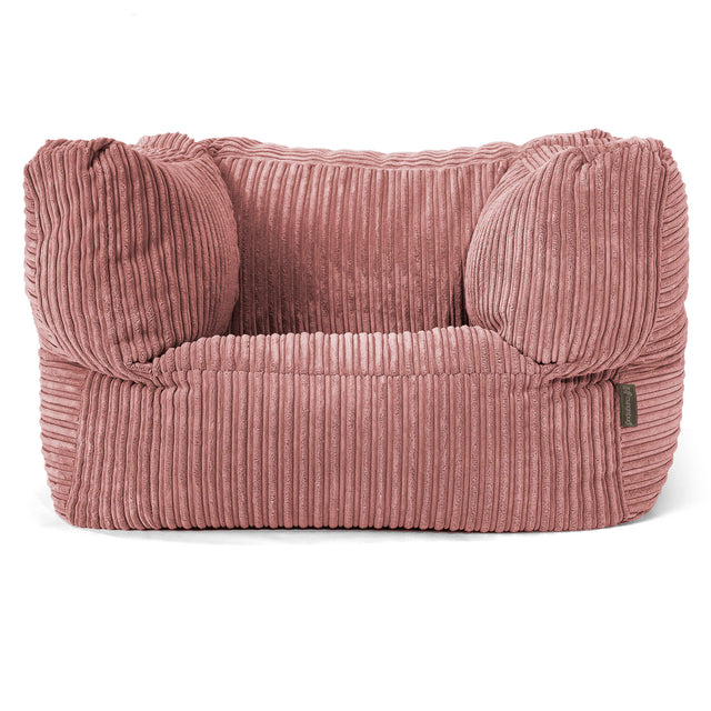 Albert Pouf Fauteuil Design - Côtelé Pêche 01