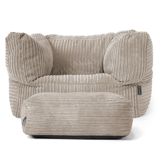 Albert Pouf Fauteuil Design - Côtelé Vison 02