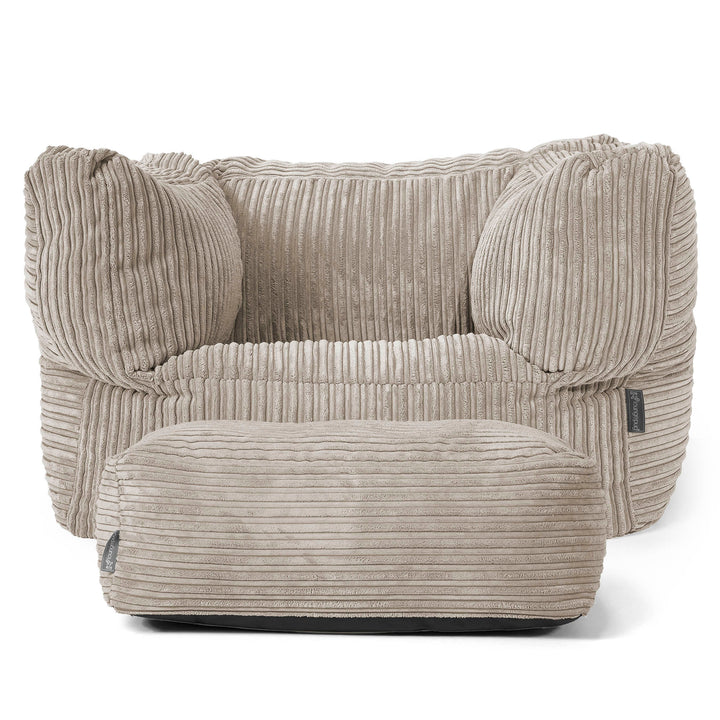 Albert Pouf Fauteuil Design - Côtelé Vison 02