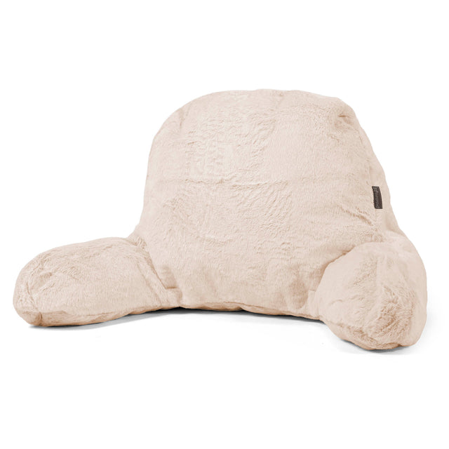 Coussin de Lecture avec Dossier - Fausse Fourrure Lapin Blanc 01