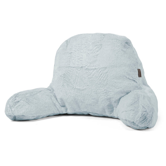 Coussin de Lecture avec Dossier - Fausse Fourrure Lapin Bleu Pastel 01