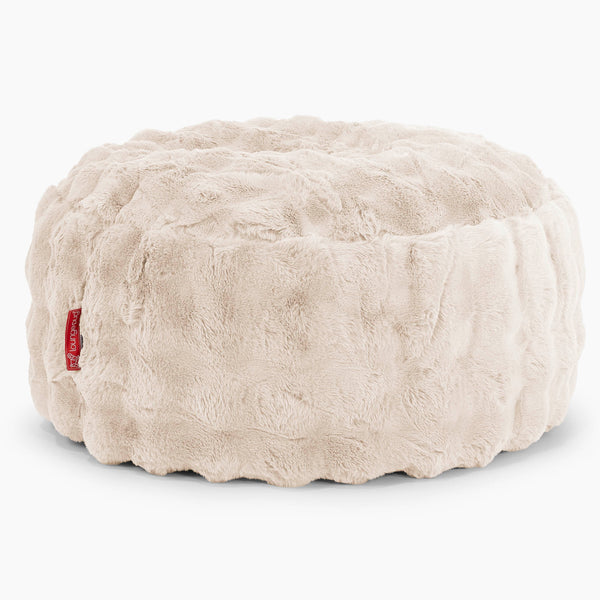 Pouf Design Rond Housse de Remplacement - Fausse Fourrure à Bulles 01