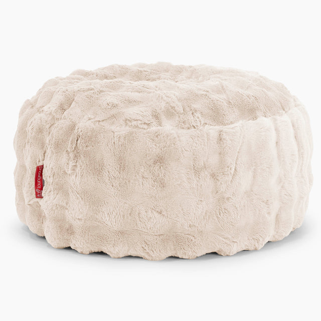 Pouf Design Rond Housse de Remplacement - Fausse Fourrure à Bulles 01