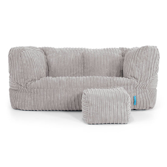 Canapé Enfant Albert 2-6 ans - Côtelé Gris Argent 02