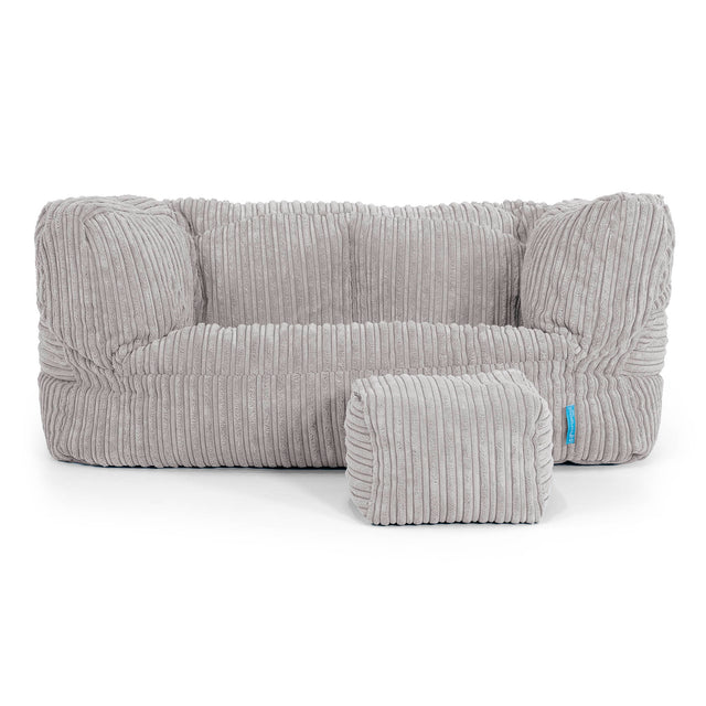 Canapé Enfant Albert 2-6 ans - Côtelé Gris Argent 02