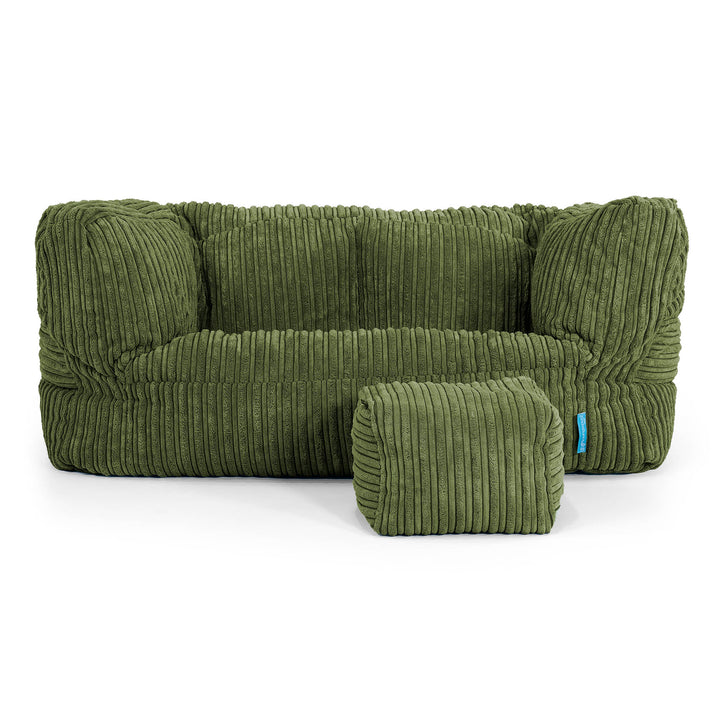 Canapé Enfant Albert 2-6 ans - Côtelé Vert Forêt 02