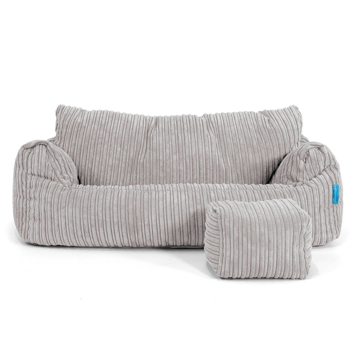 Joséphine Canapé Pouf pour Enfant 1-5 ans - Côtelé Gris Argent 02