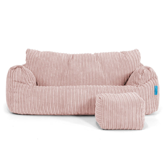 Joséphine Canapé Pouf pour Enfant 1-5 ans - Côtelé Rose 02