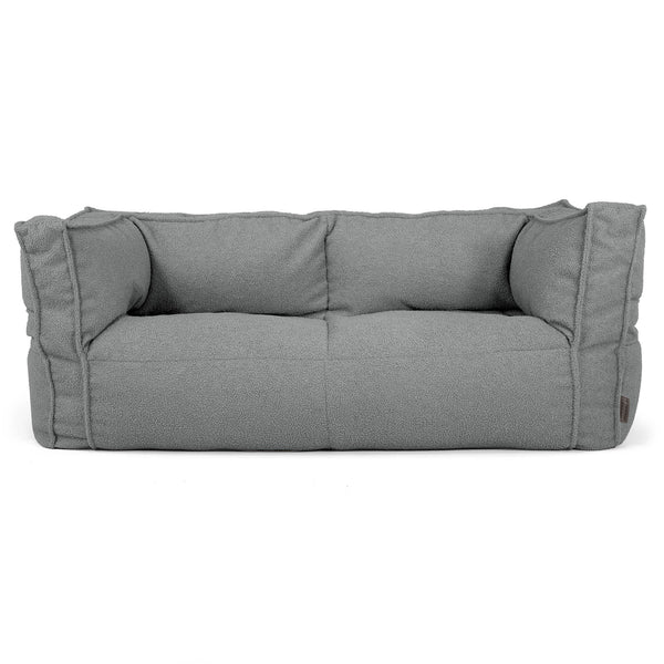 Canapé Pouf Albert 2 places - Bouclé Gris