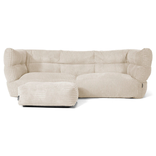 Canapé Pouf Louis 3 places - Côtelé Crème 02