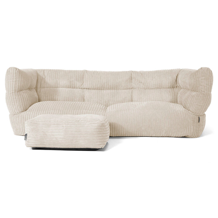 Canapé Pouf Louis 3 places - Côtelé Crème 02