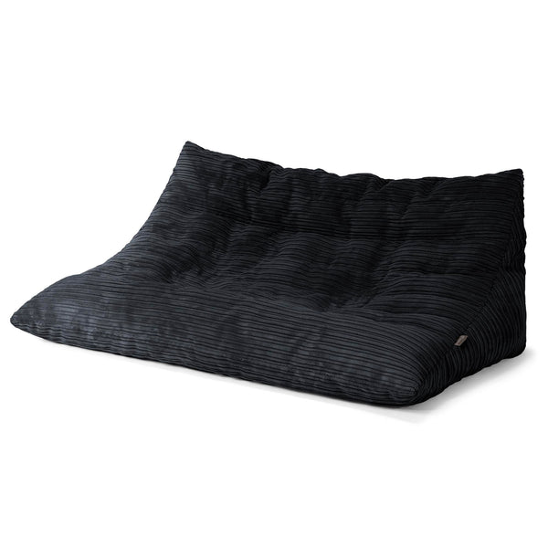 Canapé Pouf de Sol Noah - Côtelé Noir 01