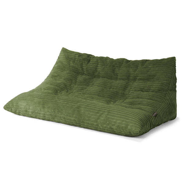 Canapé Pouf de Sol Noah - Côtelé Vert Forêt 01